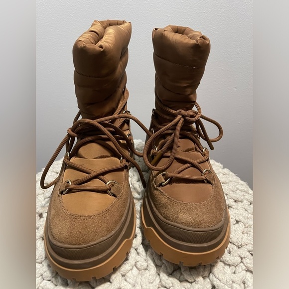 Zara Women’s Size 7.5 (38) Brown Puffer Boots NWOT fits more like an 8!! - Picture 2 of 5